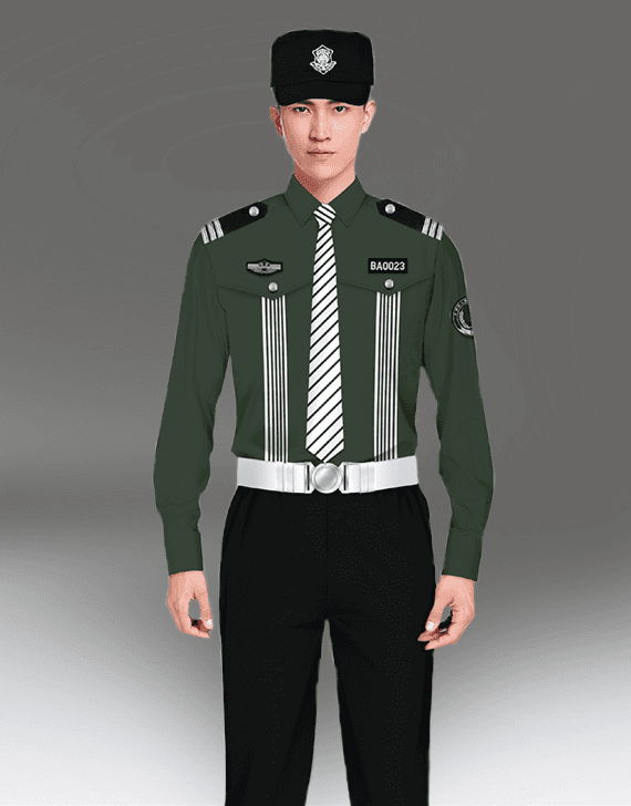 淺色春秋裝保安服